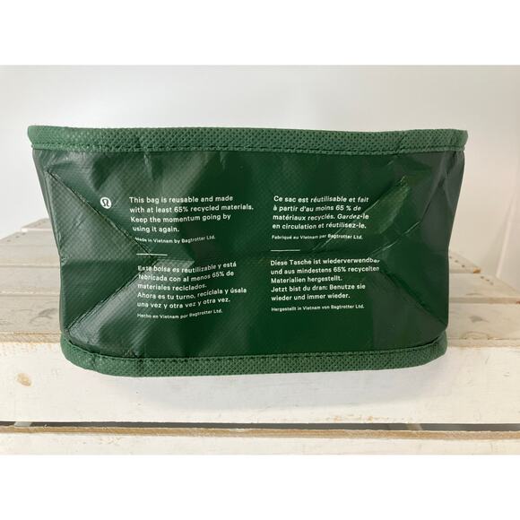 LULULEMON BLACK WAIST BELT BAG WITH GREEN SHOPPING TOTE - Picture 16 of 16